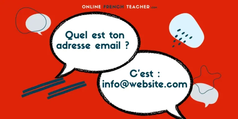 Giving my email address in French