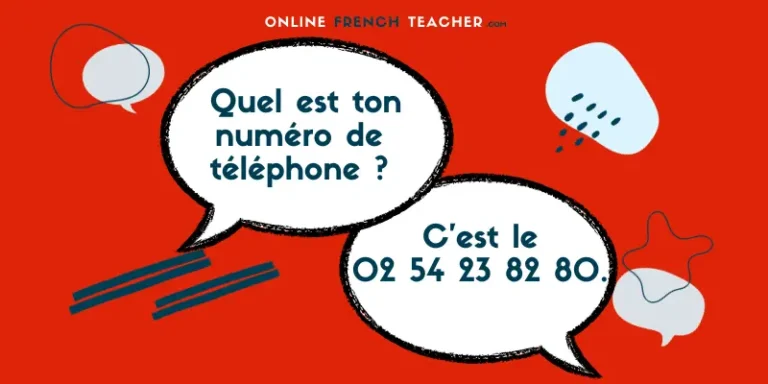 Giving my phone number in French