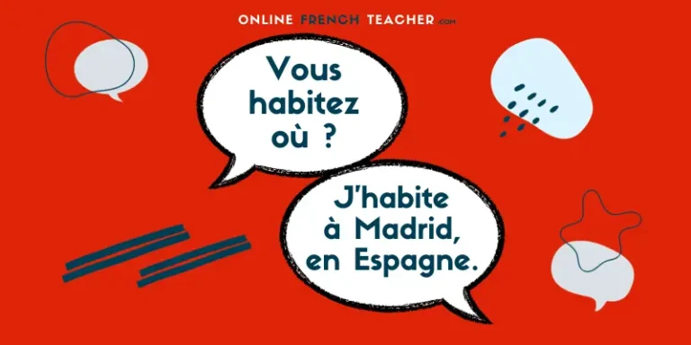 Saying where I live in French