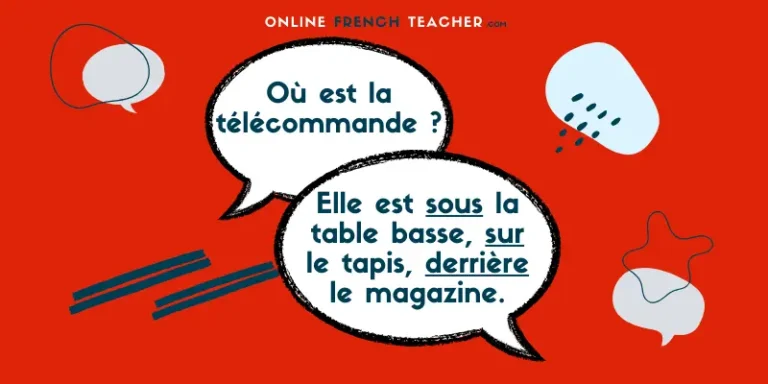 locating objects in French