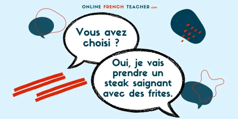 A restaurant menu in French