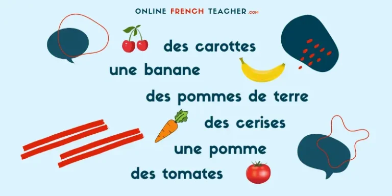 Fruits and vegetables in French