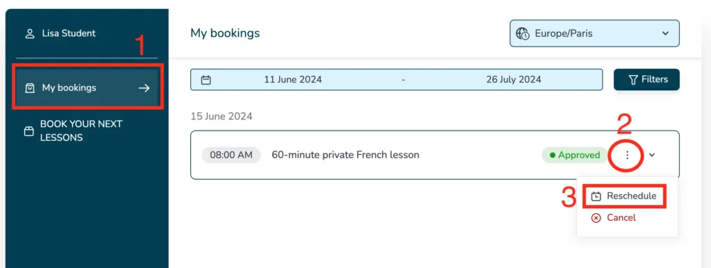 Cómo reprogramar una clase de francés